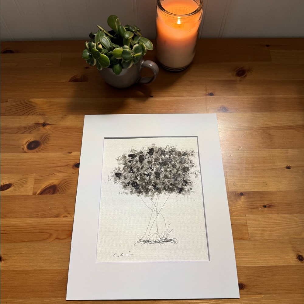 New Original Signed Artwork Ink and Watercolor on Paper